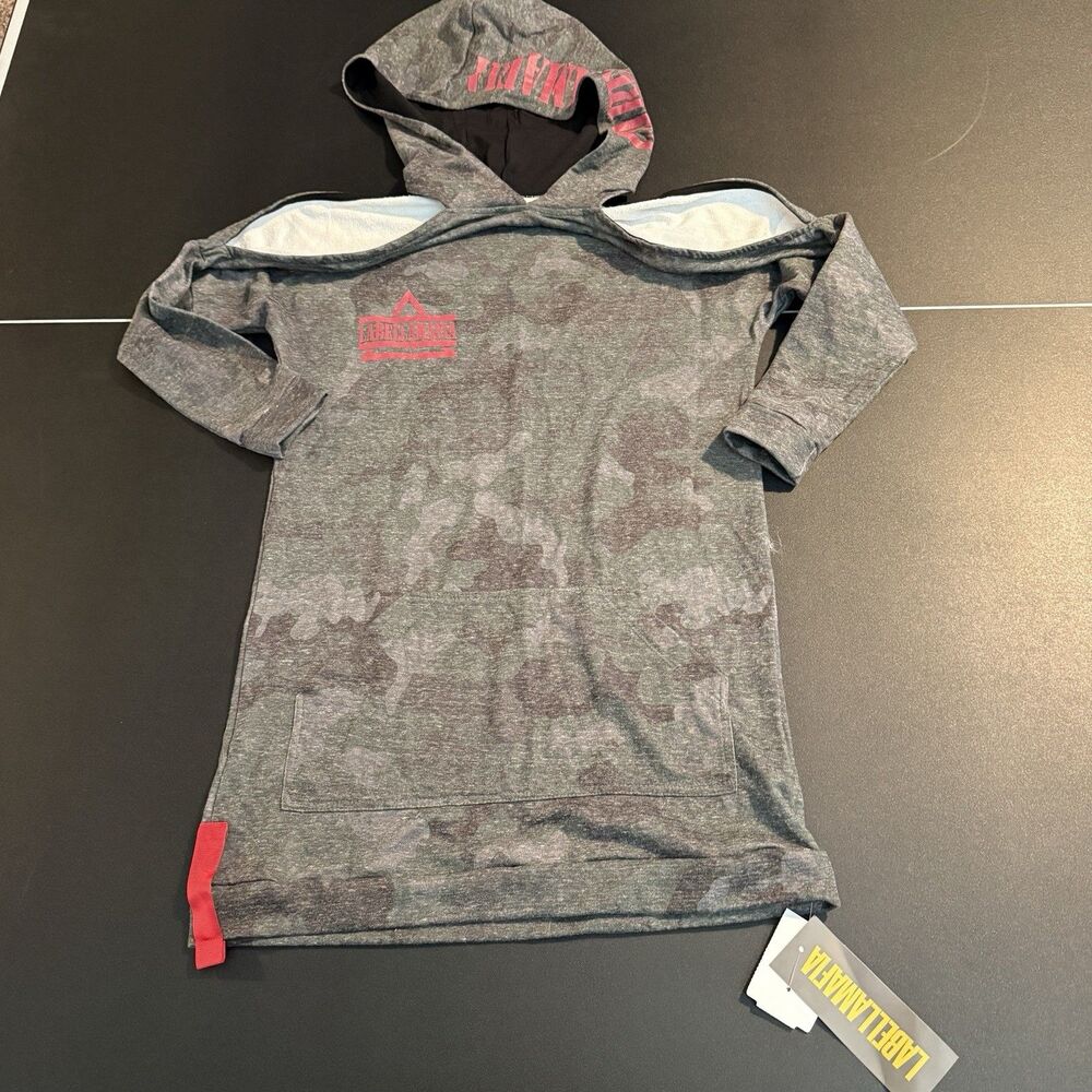 Labellamafia Camo Cold Shoulder Hoodie Dress Pink Logo Size Small P/S